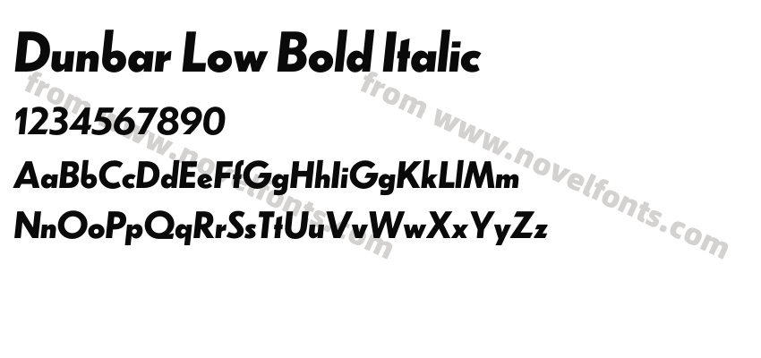 Dunbar Low Bold ItalicPreview