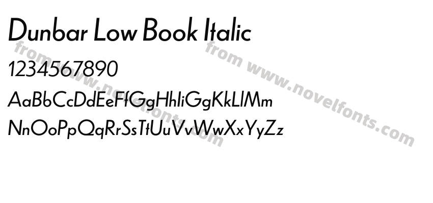 Dunbar Low Book ItalicPreview