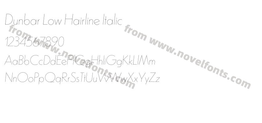 Dunbar Low Hairline ItalicPreview