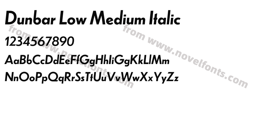 Dunbar Low Medium ItalicPreview