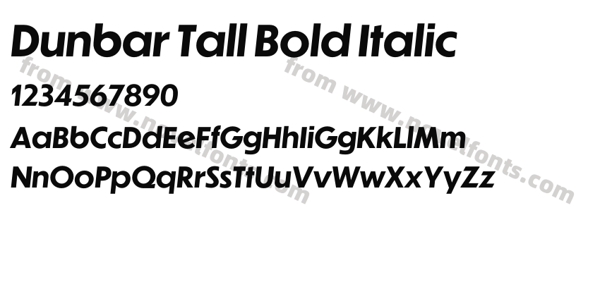 Dunbar Tall Bold ItalicPreview