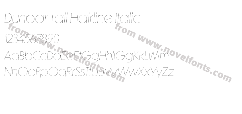 Dunbar Tall Hairline ItalicPreview