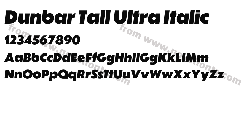 Dunbar Tall Ultra ItalicPreview