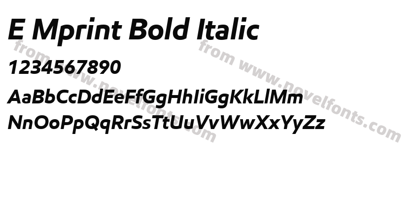 E Mprint Bold ItalicPreview