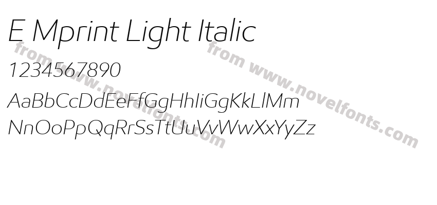 E Mprint Light ItalicPreview