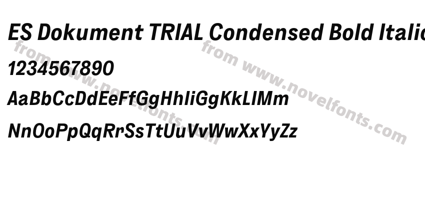 ES Dokument TRIAL Condensed Bold ItalicPreview