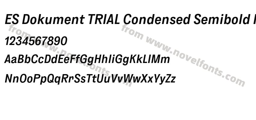 ES Dokument TRIAL Condensed Semibold ItalicPreview