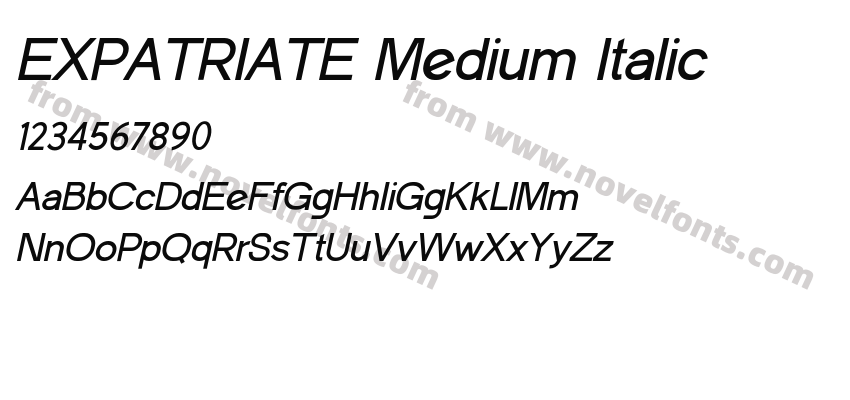 EXPATRIATE Medium ItalicPreview