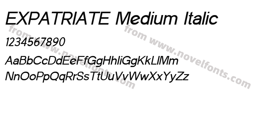 EXPATRIATE Medium ItalicPreview