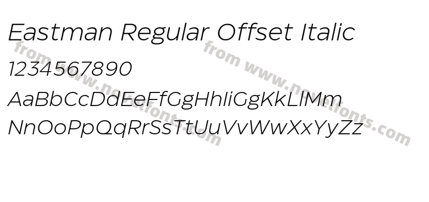 Eastman Regular Offset ItalicPreview