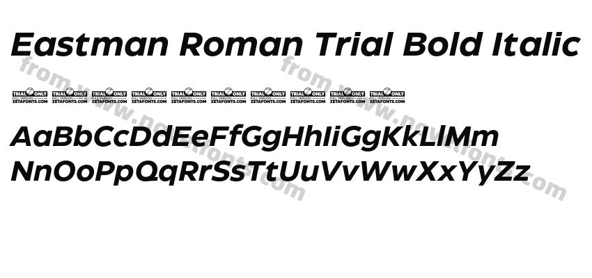 Eastman Roman Trial Bold ItalicPreview