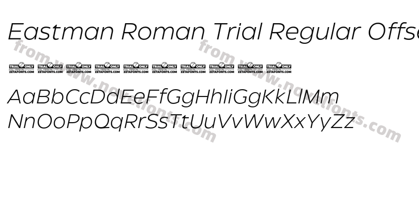 Eastman Roman Trial Regular Offset ItalicPreview