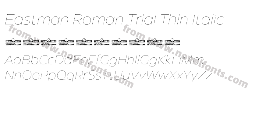Eastman Roman Trial Thin ItalicPreview