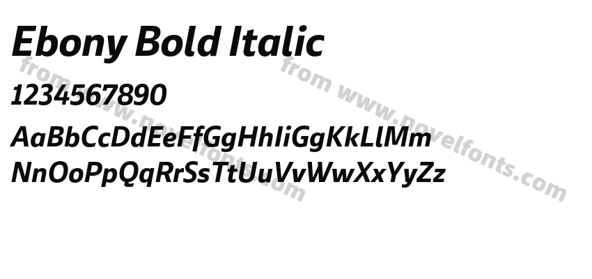 Ebony Bold ItalicPreview
