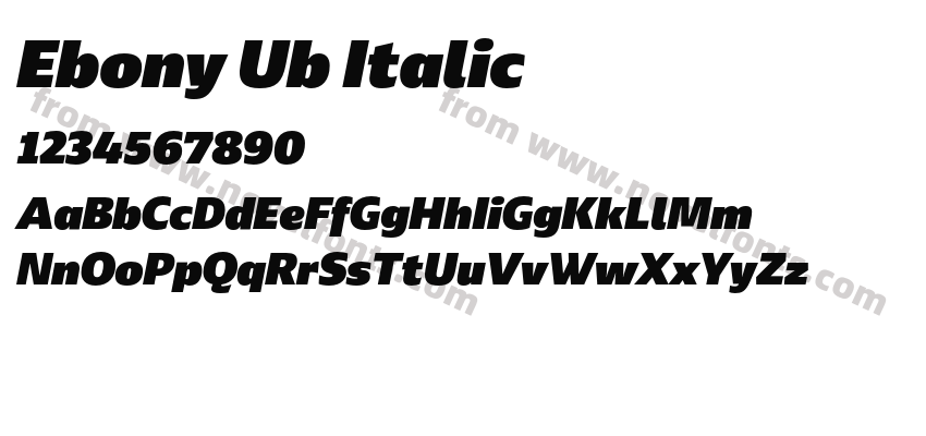 Ebony Ub ItalicPreview