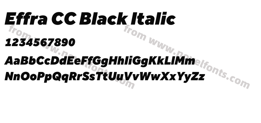 Effra CC Black ItalicPreview