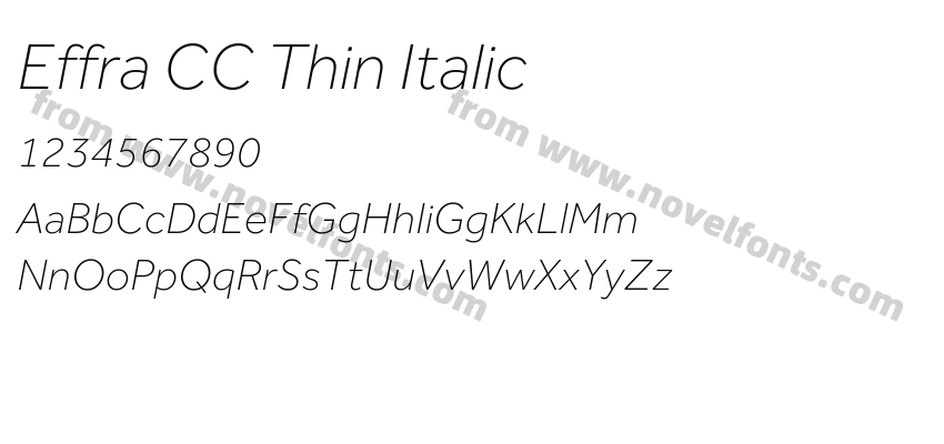 Effra CC Thin ItalicPreview