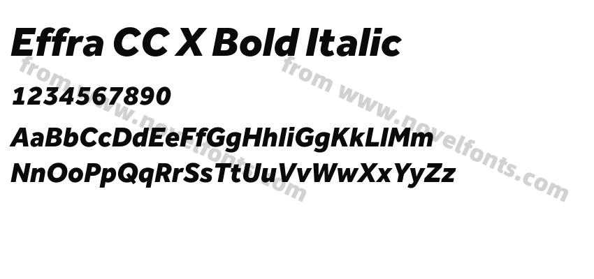 Effra CC X Bold ItalicPreview