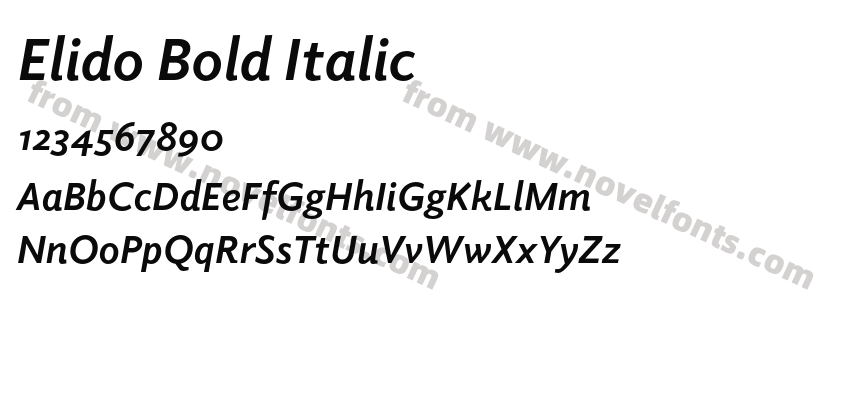 Elido Bold ItalicPreview