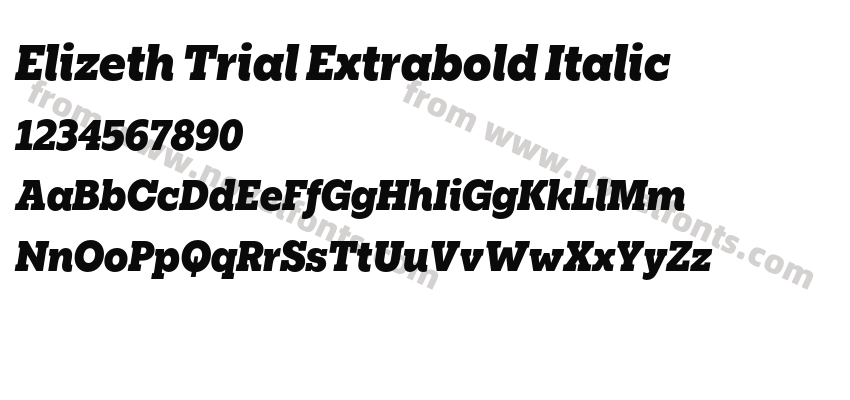 Elizeth Trial Extrabold ItalicPreview