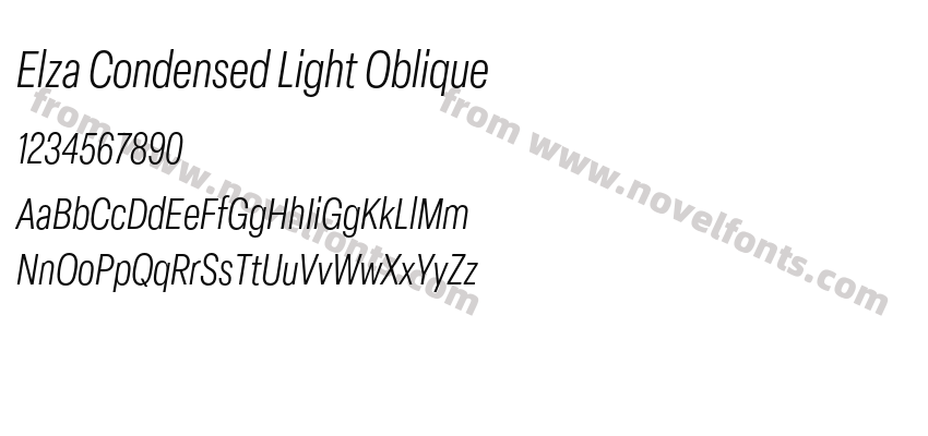 Elza Condensed Light ObliquePreview