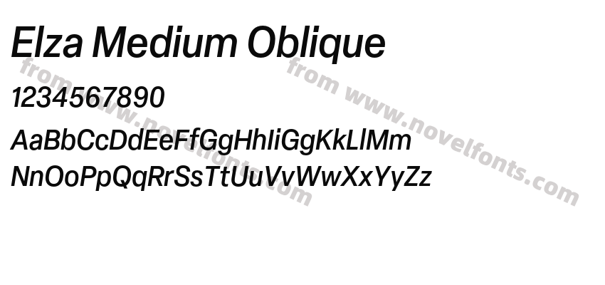 Elza Medium ObliquePreview
