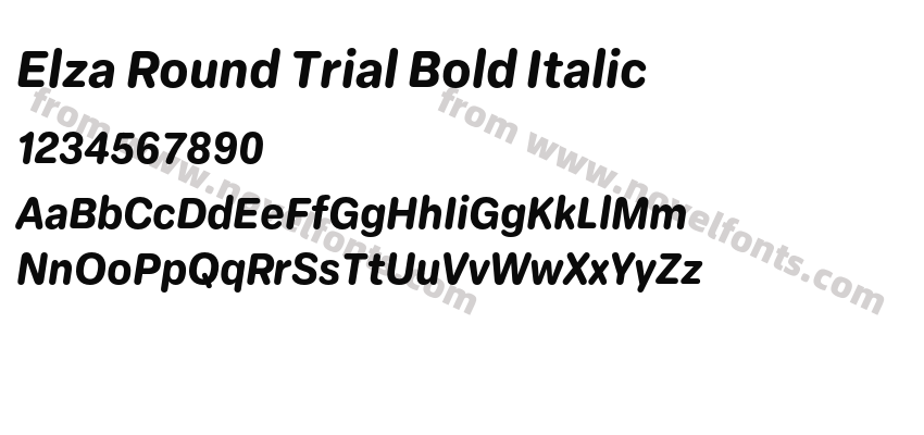 Elza Round Trial Bold ItalicPreview