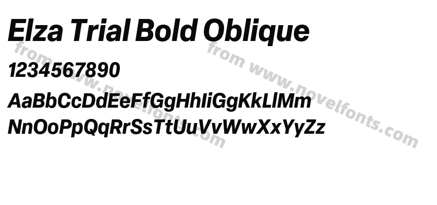 Elza Trial Bold ObliquePreview