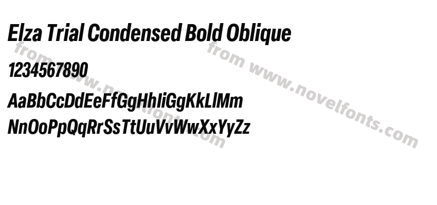 Elza Trial Condensed Bold ObliquePreview