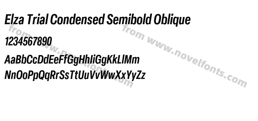 Elza Trial Condensed Semibold ObliquePreview