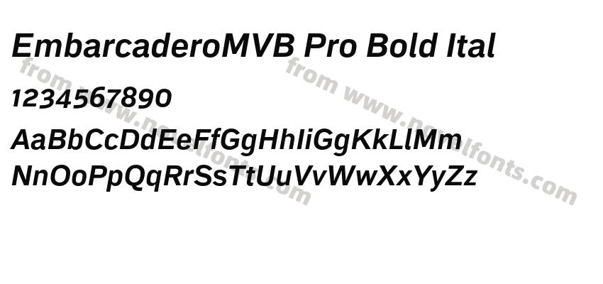EmbarcaderoMVB Pro Bold ItalPreview