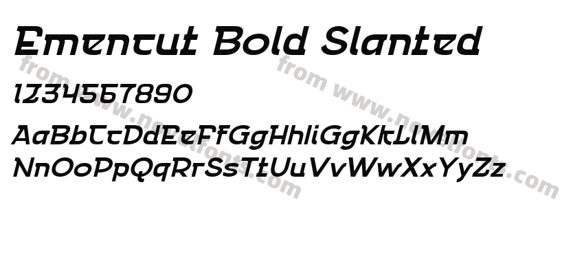 Emencut Bold SlantedPreview