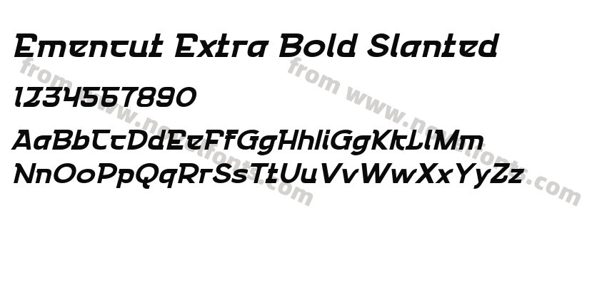 Emencut Extra Bold SlantedPreview