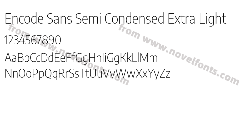 Encode Sans Semi Condensed Extra LightPreview