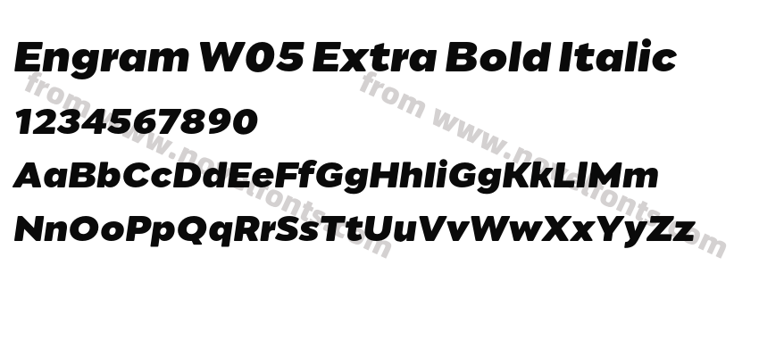 Engram W05 Extra Bold ItalicPreview