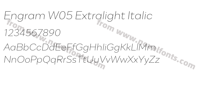 Engram W05 Extralight ItalicPreview