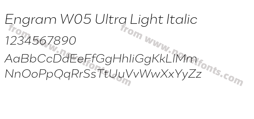 Engram W05 Ultra Light ItalicPreview