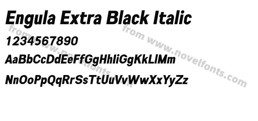 Engula Extra Black ItalicPreview