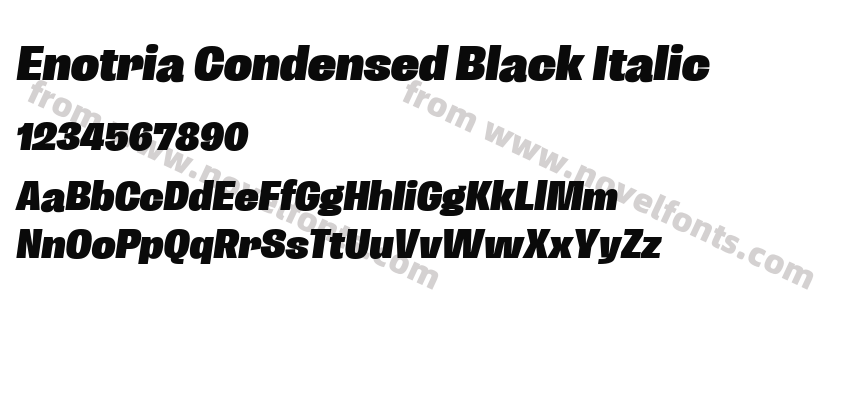 Enotria Condensed Black ItalicPreview
