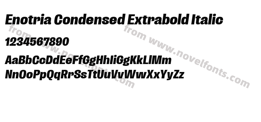 Enotria Condensed Extrabold ItalicPreview