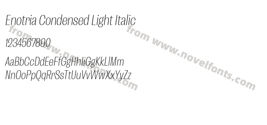 Enotria Condensed Light ItalicPreview