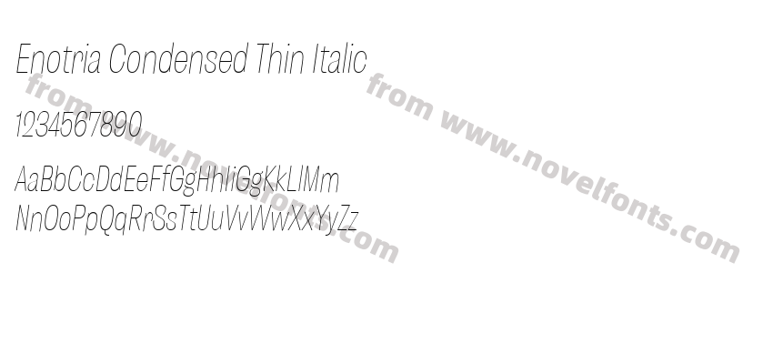 Enotria Condensed Thin ItalicPreview