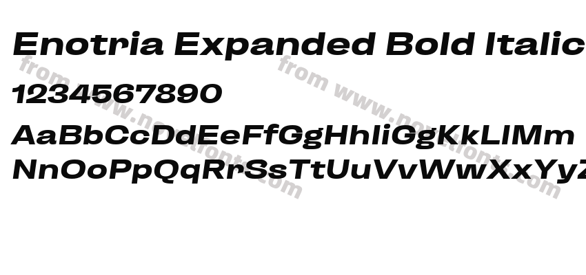 Enotria Expanded Bold ItalicPreview