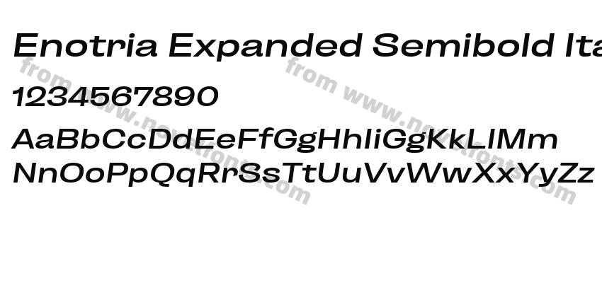 Enotria Expanded Semibold ItalicPreview