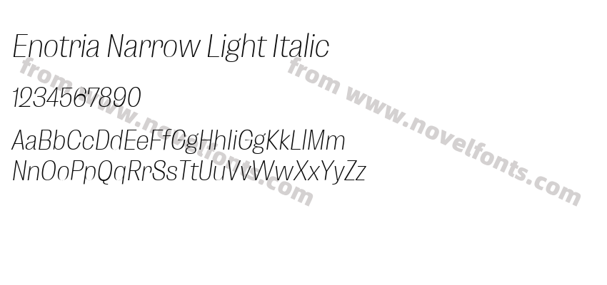 Enotria Narrow Light ItalicPreview