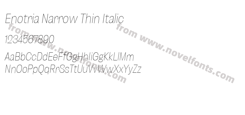 Enotria Narrow Thin ItalicPreview