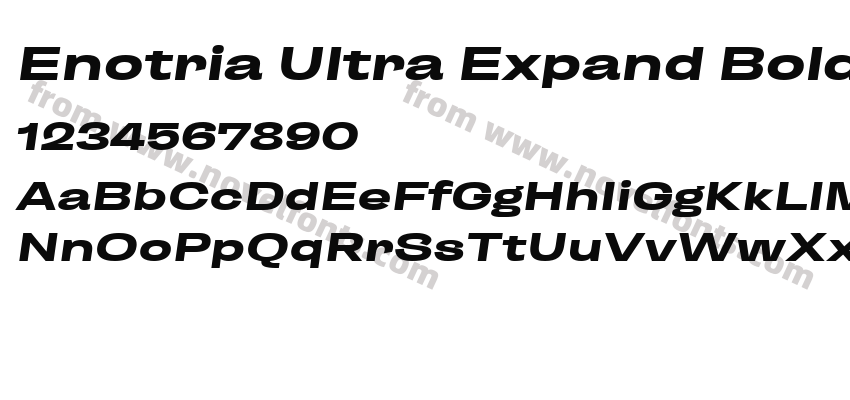 Enotria Ultra Expand Bold ItalicPreview