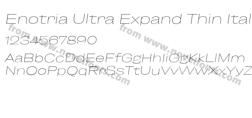 Enotria Ultra Expand Thin ItalicPreview