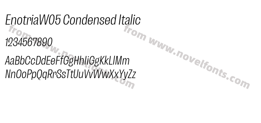 EnotriaW05 Condensed ItalicPreview