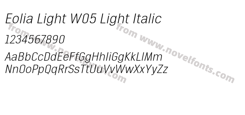 Eolia Light W05 Light ItalicPreview